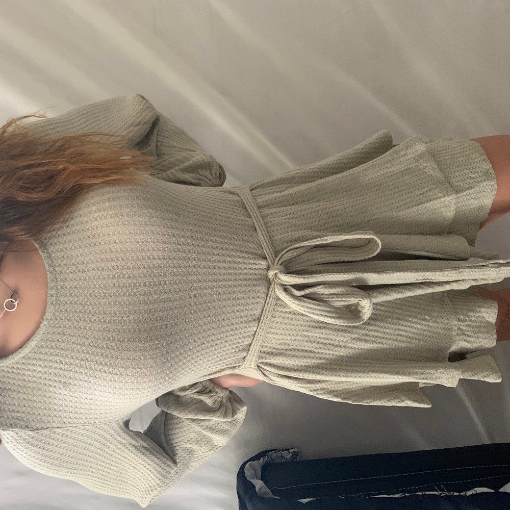 Flounce Honeycomb Knit Romper